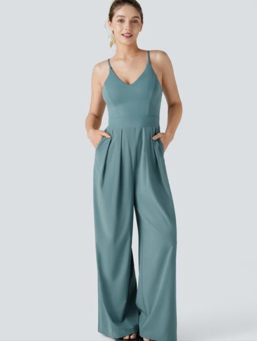 HALARA Breezeful™ Backless Side Invisible Zipper Pocket Wide Leg large. New